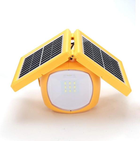 Rechargeable Solar Camping Lantern Portable Solar Power System with Mobile Charging Function and LED Bulb