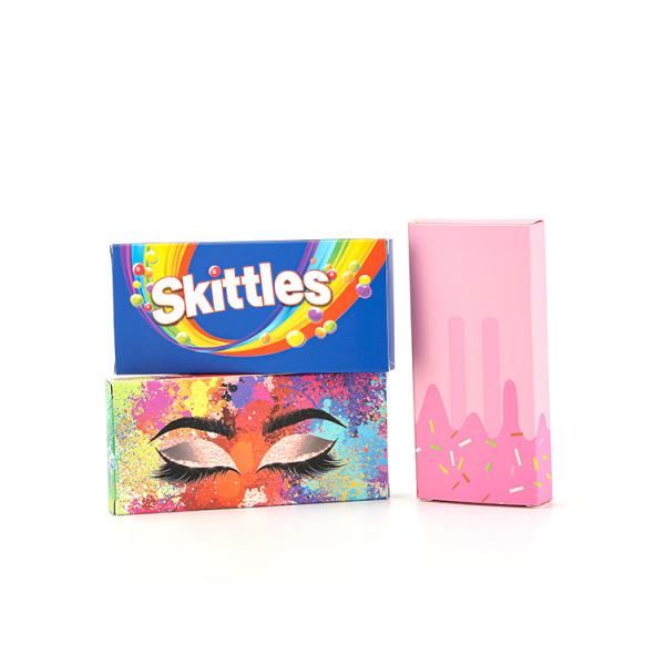 Cardboard False Lashes Packaging Box With Logo Printing CMYK Pantone Colour For Makeup