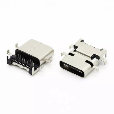 Tomada híbrida de montagem intermediária USB 3.1 C conector 24 pinos ROHS