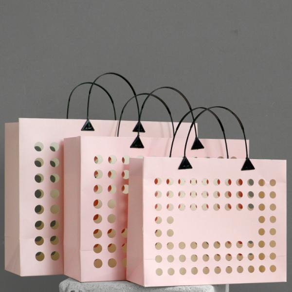 Business Shopping Gravure Printing High End Fashion Luxury Heavy Hollow Out Paper Bags