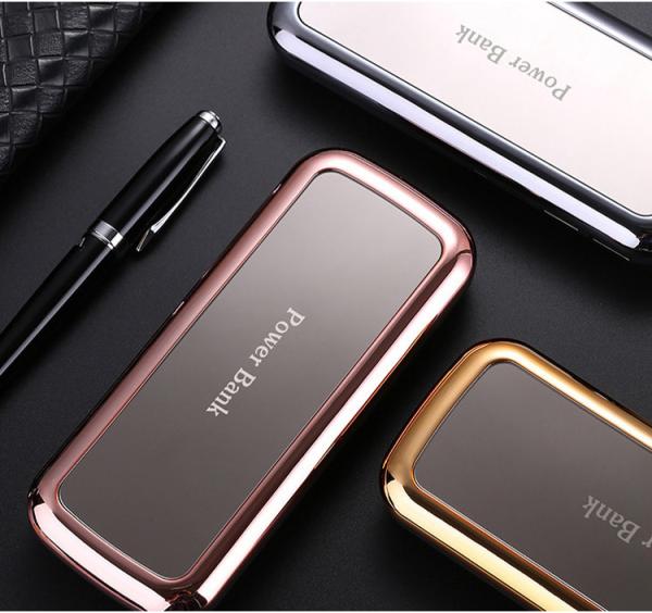 LED light Gold Mirror 10000mAh 18650 Battery Power Bank Portable Mirror Phone Charger
