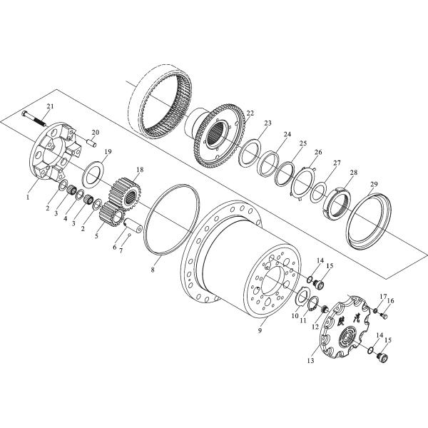 SHAANXI PHOTO COLOR Planetary gear Bolt - Палец (вал) саттелита бортового редуктора 199012340004