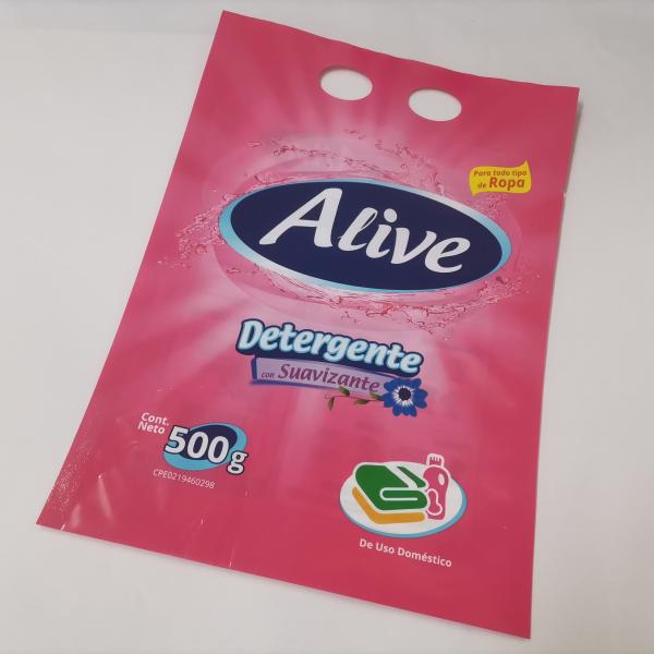 Punchable Washing Powder Packaging Bag Glossy 3 Side Seal Pouch