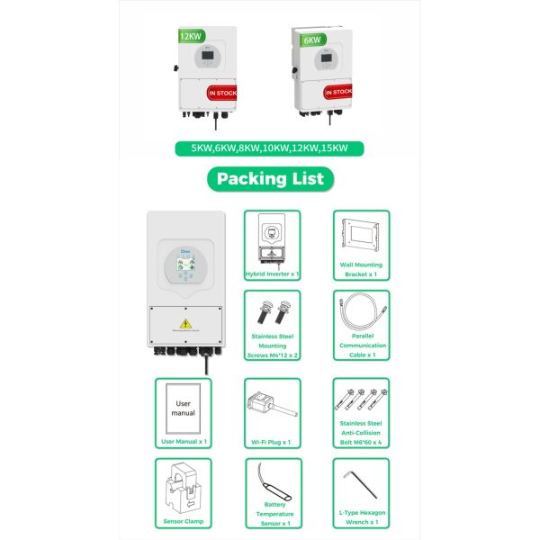Efficient and Reliable Energy Use Deye 5KW Hybrid System 3 Phase High Voltage Solar Inverter for Home