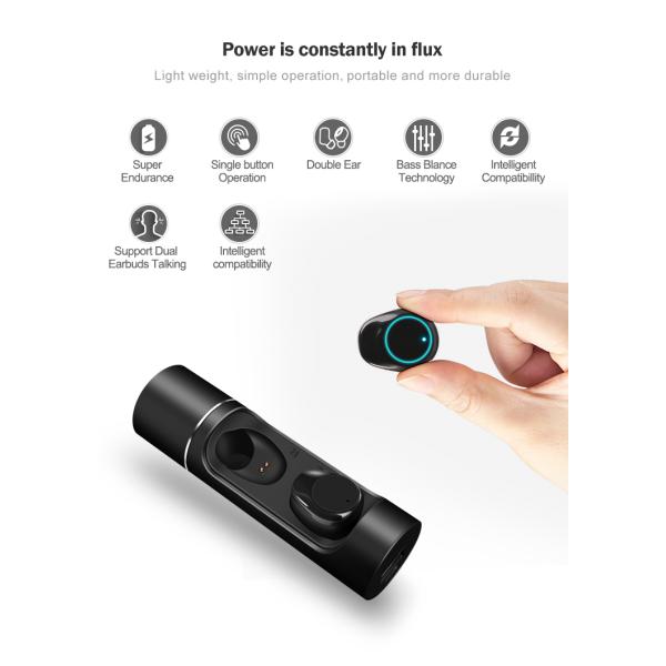 Rotatable Cylinder 10m Creative Wireless Earbuds With ANC IPX5 Waterproof