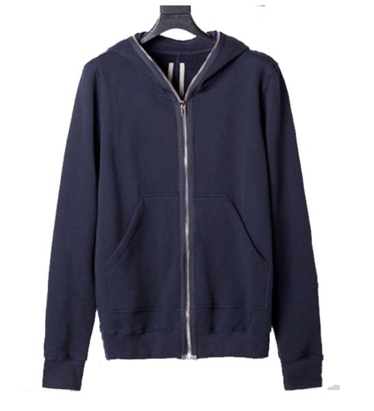 Wholesale bulk top quality solid color fleece fitness men casual full face zip hoodie