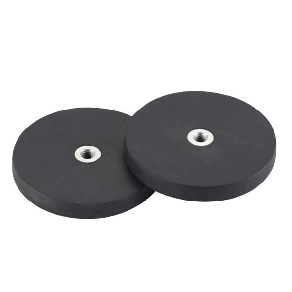 High Performance  Round NdFeB Rubberised Magnets With Internal Thread