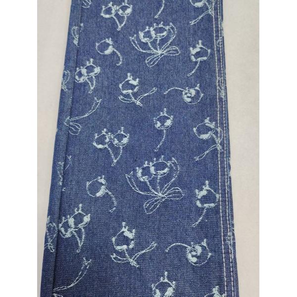 Tejido vaquero de algodón 60% de peso medio de 10.8 oz con estampado de cerezas súper suave para vaqueros o faldas de señora