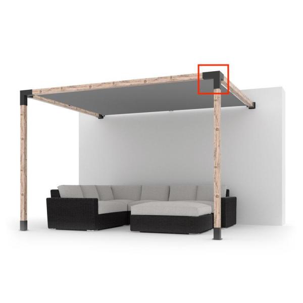 Black Q235B Pergola Brackets for 4x4Woodworks Modular Modern DIY Pergola Hardware Kit