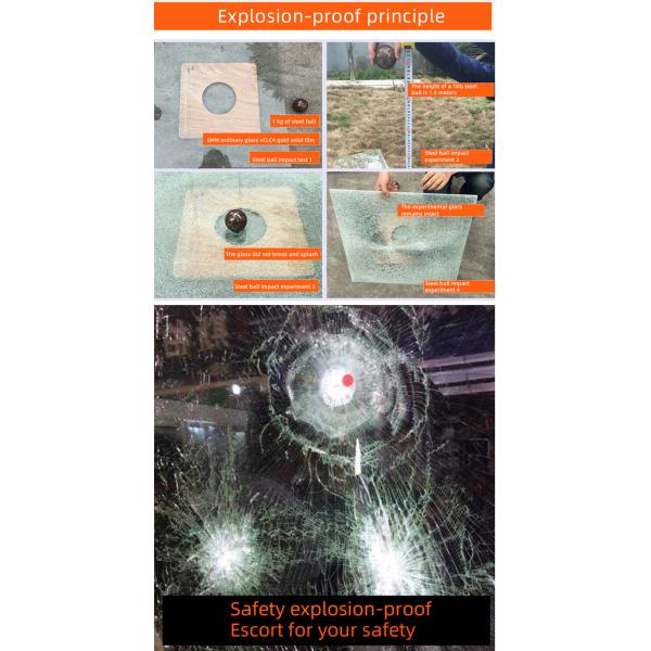 4 8 24mil PET Car Windshield Armor Safety Window tint Glass Protection Film Explosion Proof windshield protection film