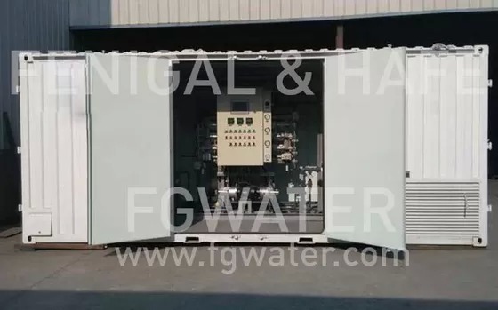 BWC200 Containerized BWRO System - 200 m³/day Capacity, 70% Recovery Rate, 1.56 kWh/m³ Energy Efficiency