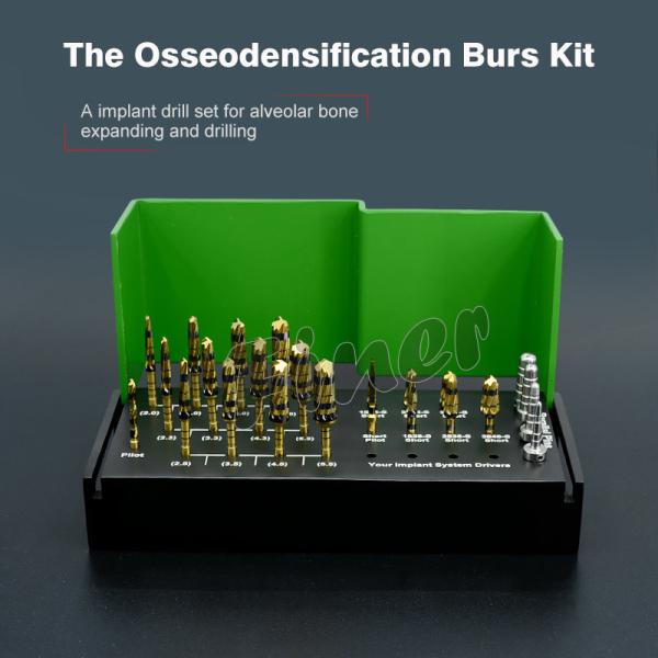 20pcs SS Implante Perforación Herramientas para Expansión de hueso alveolar Perforación Osseodensificación Bur Kit