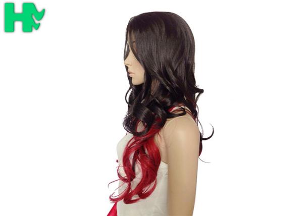 Sexy Fascinating Long Synthetic Wigs Mixed Red Wig 22 Inches , Long Wavy Hair Style