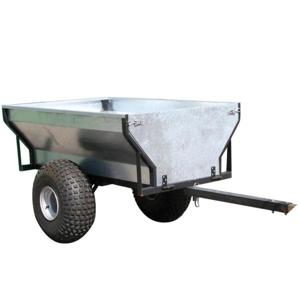 Quad Bike Atv Electric Tipping Trailer Dumper Trailer Box 2 Wheels 500kgs