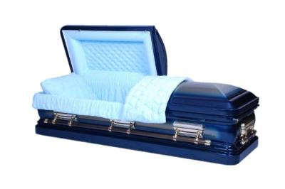 18 Gauge Thickness Metal Casket MC10 Urn Shape Gold Brush Royal Blue