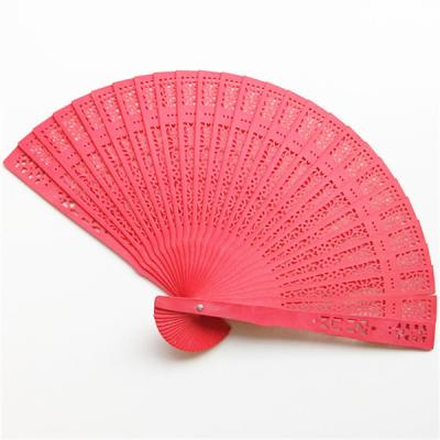 A mão dobrável personalizada ventila o fã de dobramento da mão dos sândalos coloridos feitos sob encomenda