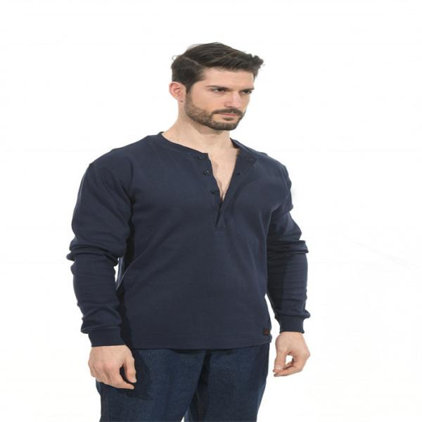 La marine a tricoté la longue douille franc travaillent des chemises que l'arc de coton a évalué CAT2