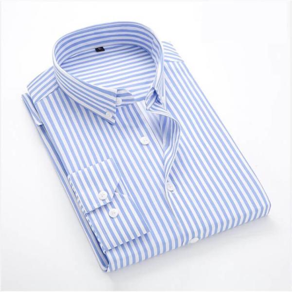 Striped Custom Men Work Shirts Tailored Dress Shirts Multi Color Optional