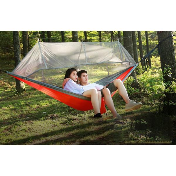 Fabric Mail Packing Y Two Persons Portable Camping Hammock with Mosquito Net Outdoor Folding Hanging Bed Chairs for Hiking