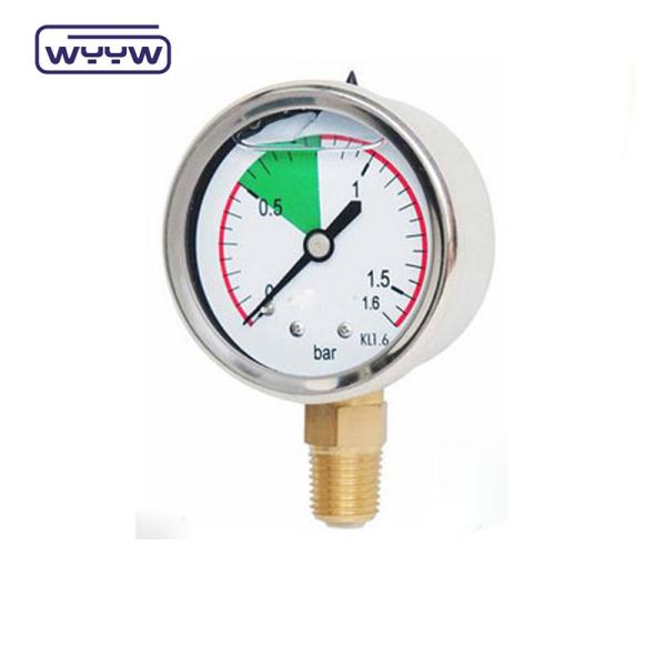 Approbation CE EN837-1 Glycérine remplissant de l'huile hydraulique 0-25 bar G1/4 Color Pressure Gauge rempli d'huile
