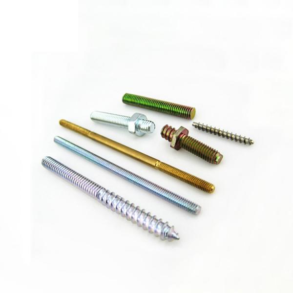 Carbon Steel Double Sided Threaded Rod Fastener For Wood Furniture