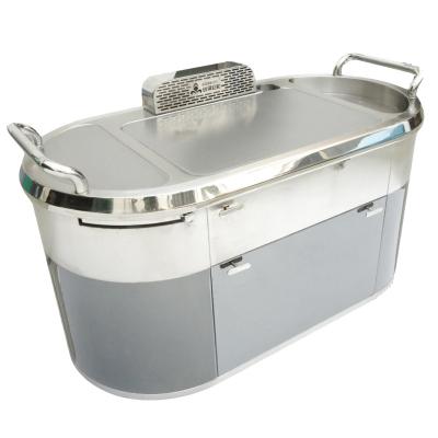 GREENARK TO14 Stainless Steel Mobile Teppanyaki Grill Table 8KW