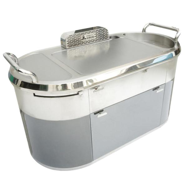 GREENARK TO14 Stainless Steel Mobile Teppanyaki Grill Table 8KW