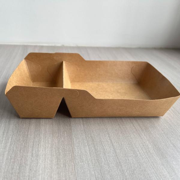 0.33mm Thickness Brown/White Kraft Paper Disposable Sushi Container Food Packaging Box