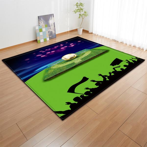 Grass Court Living Room Floor Carpets Green 3d Printed Rugs 1.5*1m