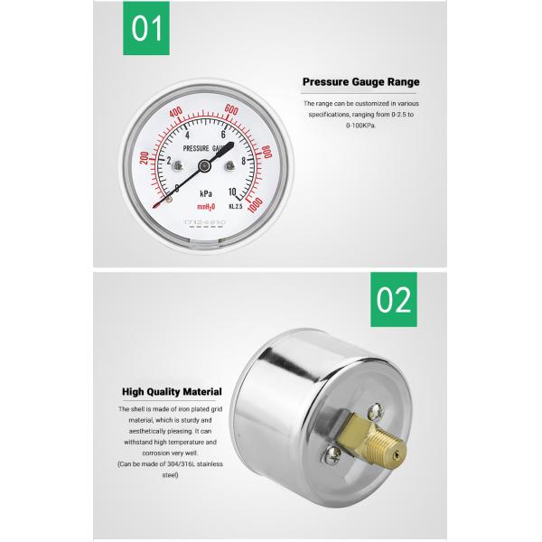 Excellent 2.5 Inch Pressure Meter for 62.5mm Nominal Diameter and Customized Support