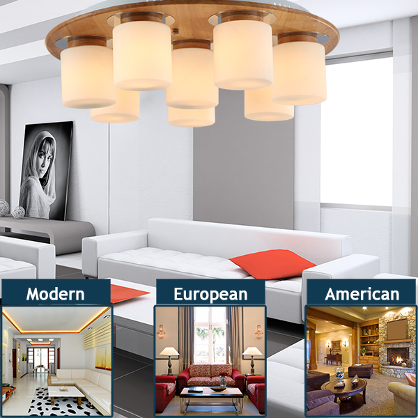 Mini size single E27 socket energy saving wood ceiling lamp best quality with best price