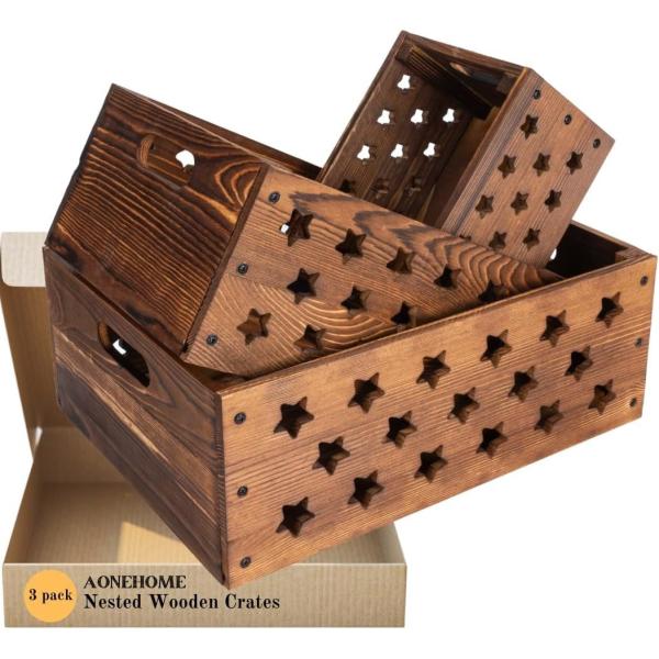 Wooden Crate for Book Storage Customized Logo Acceptable Decorative Nesting Wooden Crates
