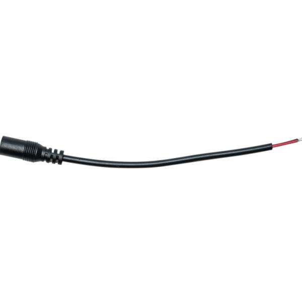 Black DC Barrel Power Plug Pigtail Cable with 2.1mm X 5.5mm Male Female Jack Connector