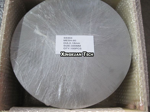 330mm Dia 60meshx0.19mm Stainless Steel Replacement Screen In Plastic Extruders