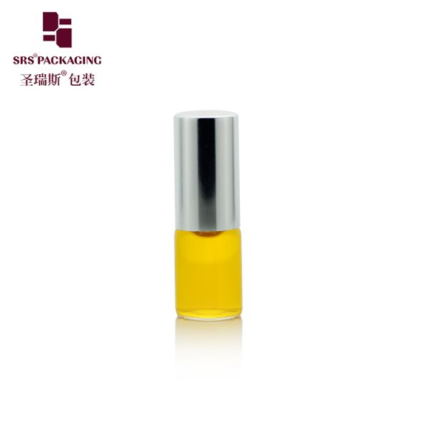 1ml 2ml 3ml Empty Transparent Roller Bottle Screw Mouth Essential Oil Bottle Small Glass Bottle With Metal Cap