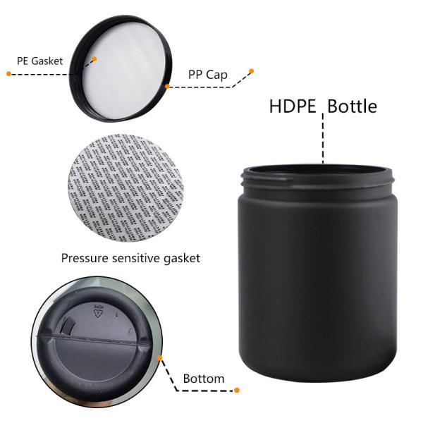 Hot Sale 300ml 500ml 530ml 600ml 1100ml Luxury Empty Large Cosmetic Containers Plastic Jars Plastic Jar Set