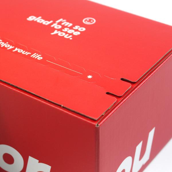 Custom Easy Tear Strip Opening Seal Zipper Carton Box Corrugated Cardboard Boxes