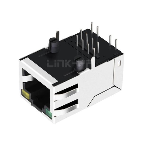 YDS 47F-1205GYD2 Compatible LINK-PP LPJ1011AHNL 10/100 Base-T 1x1 Port Cat5e RJ45 Female Connector Tab Up Green/Yellow Led