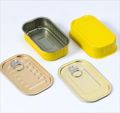 Customization Rectangular Tin Cans Stackable Food Grade 125g Two Piece Cans