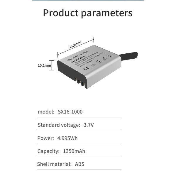 4.995Wh 3.7V 1350mAh Li Ion Battery Type-C Fast Charging With 9 Layer Safety Protection