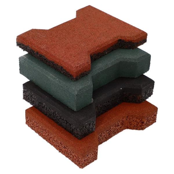 Red Horse Stable Rubber Floor Customized Dog Bone Rubber Paver 20mm Thick