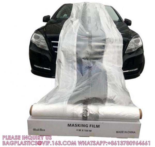 Car Protective Film Manufacturer Auto Paint Pre Taped Masking Film Painters Plastic Sheeting Roll with Masking Tape