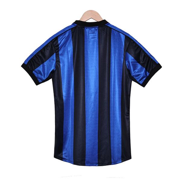 Inter Milan 1999 Retro Home Football Jersey Classic Blue and Black Stripes