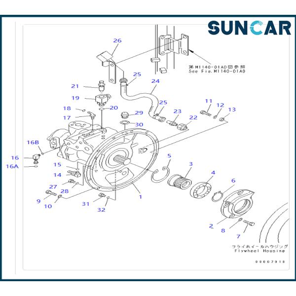 K3V112DT-12T XJBN-00971 2437U407R30 Hydraulic Main Pump Seal Kit For KAWASAKI K3V112DT HYUNDAI R210LC-7 R220LC-7