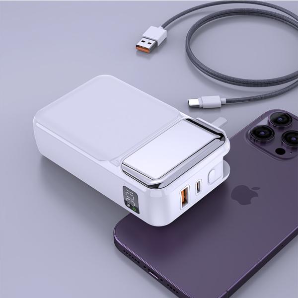 Banco de energia indicador LED de 10000 mAh com tensão de saída PD18W e protecção contra sobrecarga