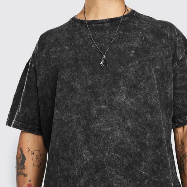 Acid Wash Man Pre Blank T Shirts Bio Heavy Cotton  220Gsm Vintage