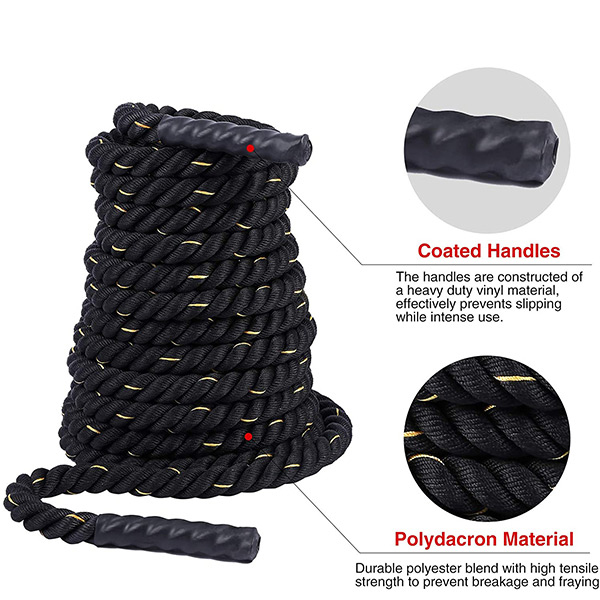 Waterproof Grip Ends Battle Training Rope Gym Heavy Jump Ropes