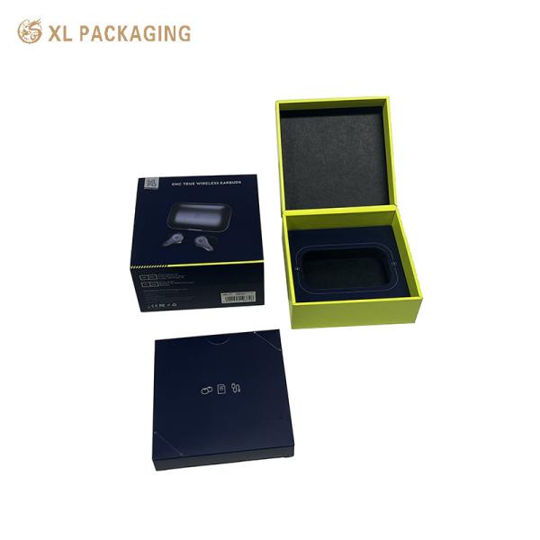 Rigid Paper Sleeve Box with Magnetic Closure & Foam Insert for Wireless Earbuds