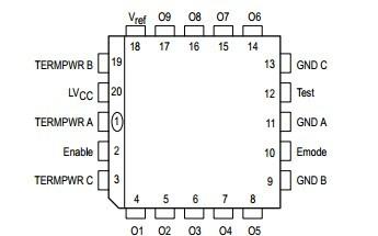Integrated Circuit Chip 9-Bit Switchable SCSI Passive Bus Terminator  MCCS146818BFN MOTOROLA PLCC28 