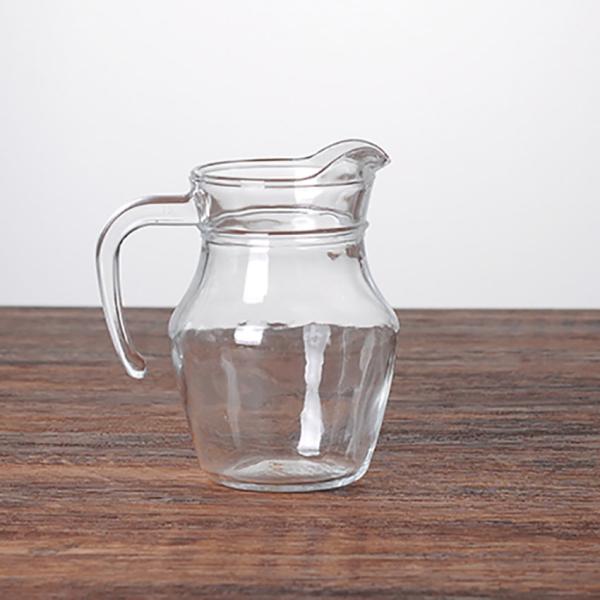 Machine Made 500ml Glass Milk Jug With Lid For Home Deco / Bar / Restaurant